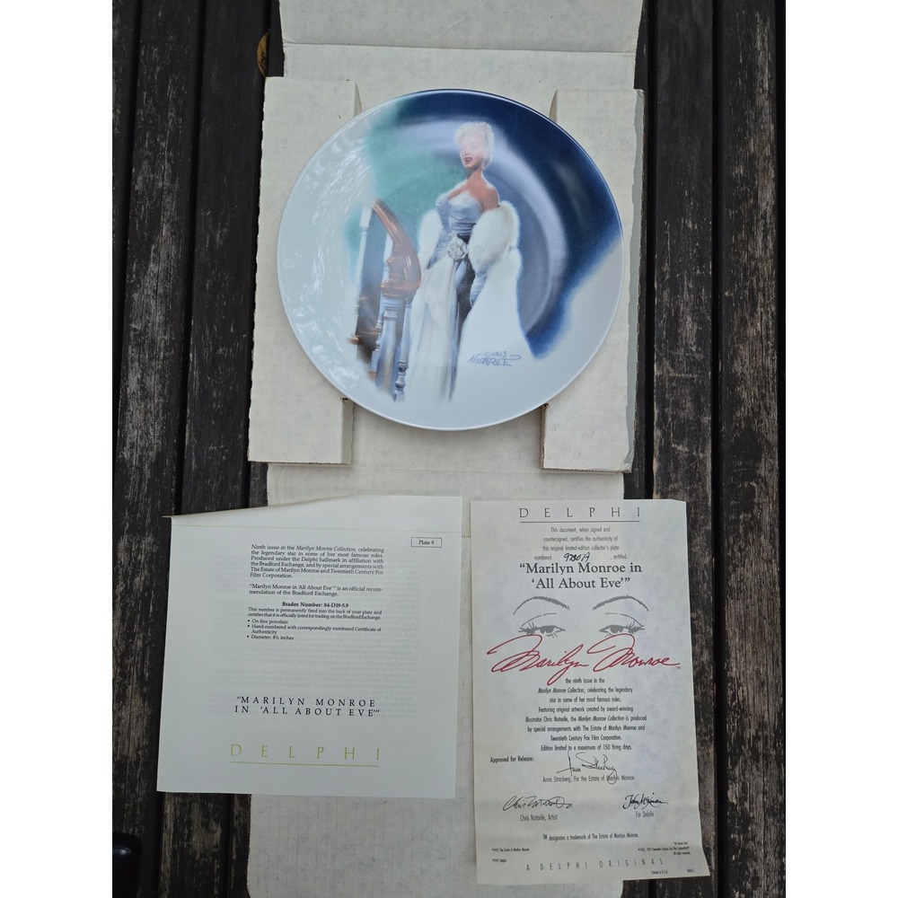 Vintage 1992 Marilyn Monroe All About Eve Collector Plate